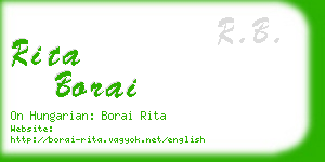 rita borai business card